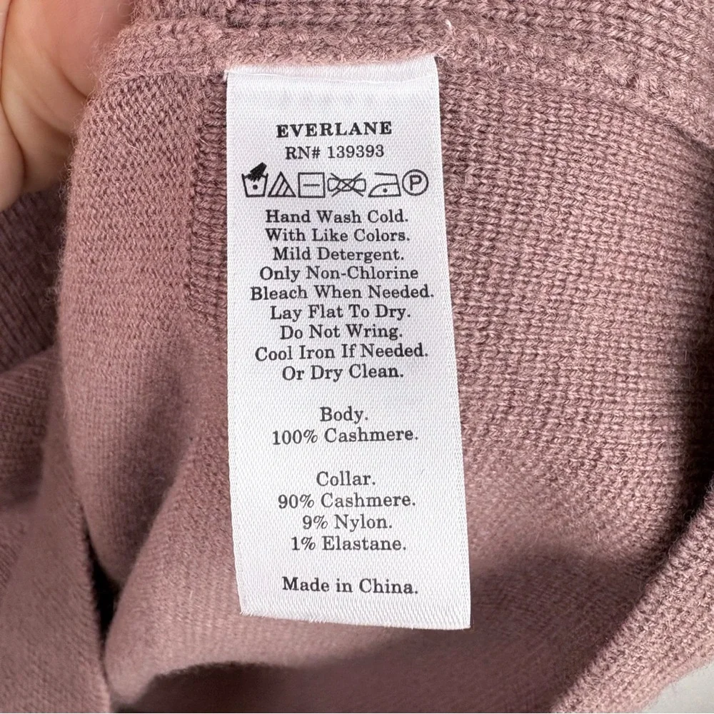 Everlane Cashmere Square Turtleneck Sweater Mink Dusty Mauve Pink Purple XXS